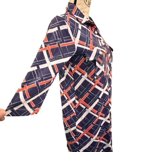 TUCKERNUCK PERSIFOR WINPENNY DRESS Geometric Preppy SIZE‎ SMALL EUC $228 RETAIL - Picture 4 of 12